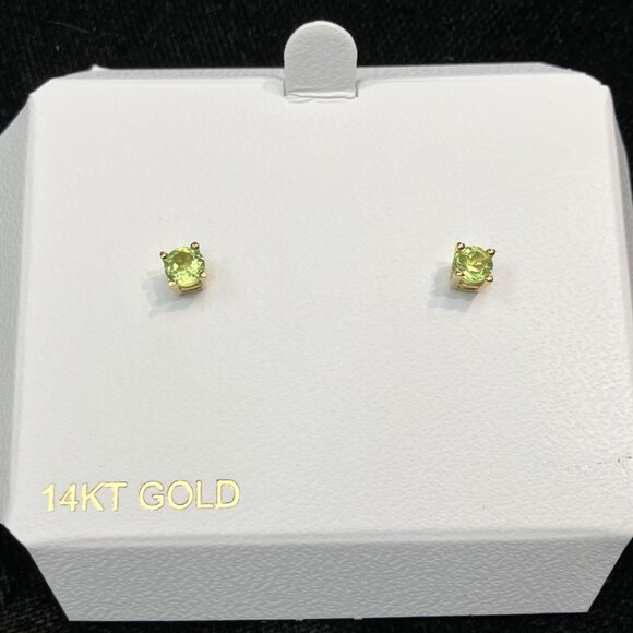 Peridot Gold Peridot Stud Earrings - Picture 2 of 5